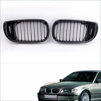 2 sztuk czarny błyszczący nerek przednia maskownica do BMW E46 3 serii 4 drzwi 2002-2005 tanie i dobre opinie KKMOON CN (pochodzenie) 4 5cm 31cm Z przodu i radiator grille intake air 275g for BMW E46 2 Series 16 4cm 2015 Front Radiator Grills
