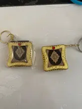 Llaveros con colgante islámico musulmán para mujer, Mini llaveros para libro del Corán, Ark, corán, papel Real, puede leer joyería religiosa pequeña, 1 ud.