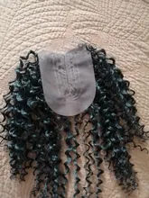 FASHION IDOL-mechones de pelo sintético rizado Afro, malla con división frontal con cierre, extensiones de cabello falso tejido de 16-20 pulgadas