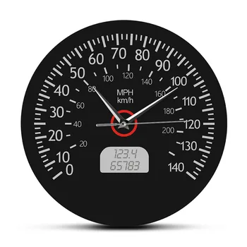 

Speedometer SVG Hanging Clock Modern Design Car Service Wall Watch Racing Mechanic Kilometers Miles Printing Non Ticking Saat