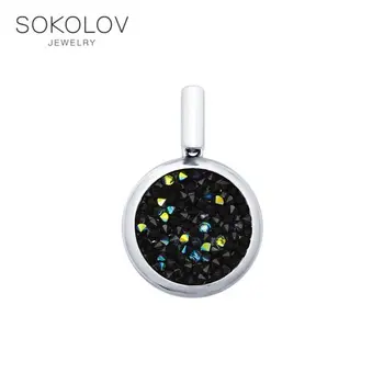 

Silver Pendant with crystals Swarovski SOKOLOV fashion jewelry silver 925 women's male, pendants for neck women