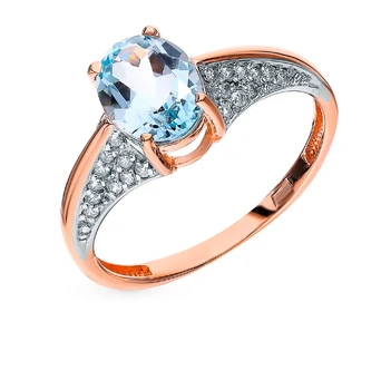 

Gold ring with Topaz and cubic zirconia sunlight sample 585 test