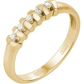 

Master brilliant ring with 5 diamonds in Yellow Gold