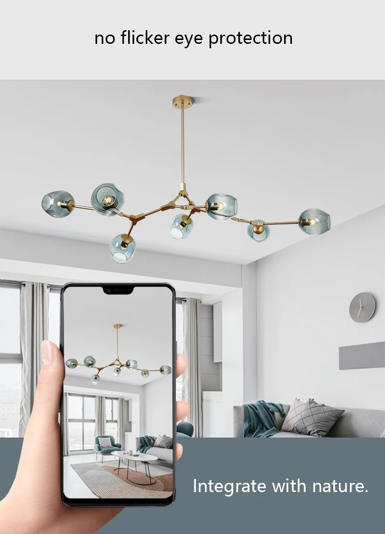 bedroom chandelier Nordic ceiling chandelier For Living Room Hall Bedroom Home Interior Lighting Gold Glass Bulb Hanging Lamp Modern Black Led E27 globe chandelier