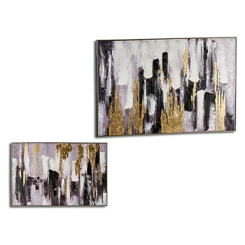 

Canvas Canvas (122 x 4,5 x 82 cm) Golden Silver
