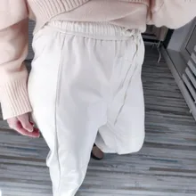 Pants Trousers Women Drawstring Female High-Waist WOTWOY Spliced Loose Autumn Straight