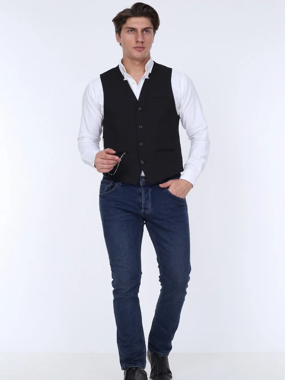 Мужской жилет ZENZEN 01375-черный турецкий качественный Стиль SLIM FIT Сделано в Турции европейский размер Стильный дизейн
