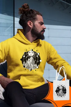 

Angemiel Wear Sun And The World Phases Yellow Men 'S Hooded Sweatshirt Bags Kombin
