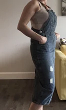 Denim Dress Spaghetti-Strap Bleached-Holes Female Vintage Women Ladies Loose Ripped