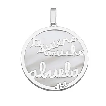 

Pendant Silver 925m Rhodium 30mm. Mother-of-pearl grandmother [AA1883]