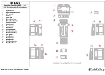 

Interior trim for Cadillac Seville 1996-1997. Set L130.