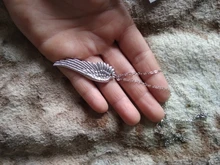 Colgante de alas de Ángel para mujer, cadena cruzada redonda, corta y larga, collar de Color plateado, regalo de joyería