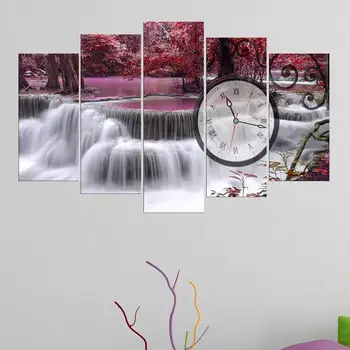 

Pink Waterfall 5 Parts Mdf Clock Table