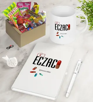 

Personalized Pharmacist Nostalgic Lezzetler Notebook Pen Mug Gift Seti-3