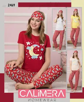 

Pajamas 3 Sets Women Long Sleepwear Tshirt Sleeping Strip Garfield Thin Carton Generation Suit Home Women Gift