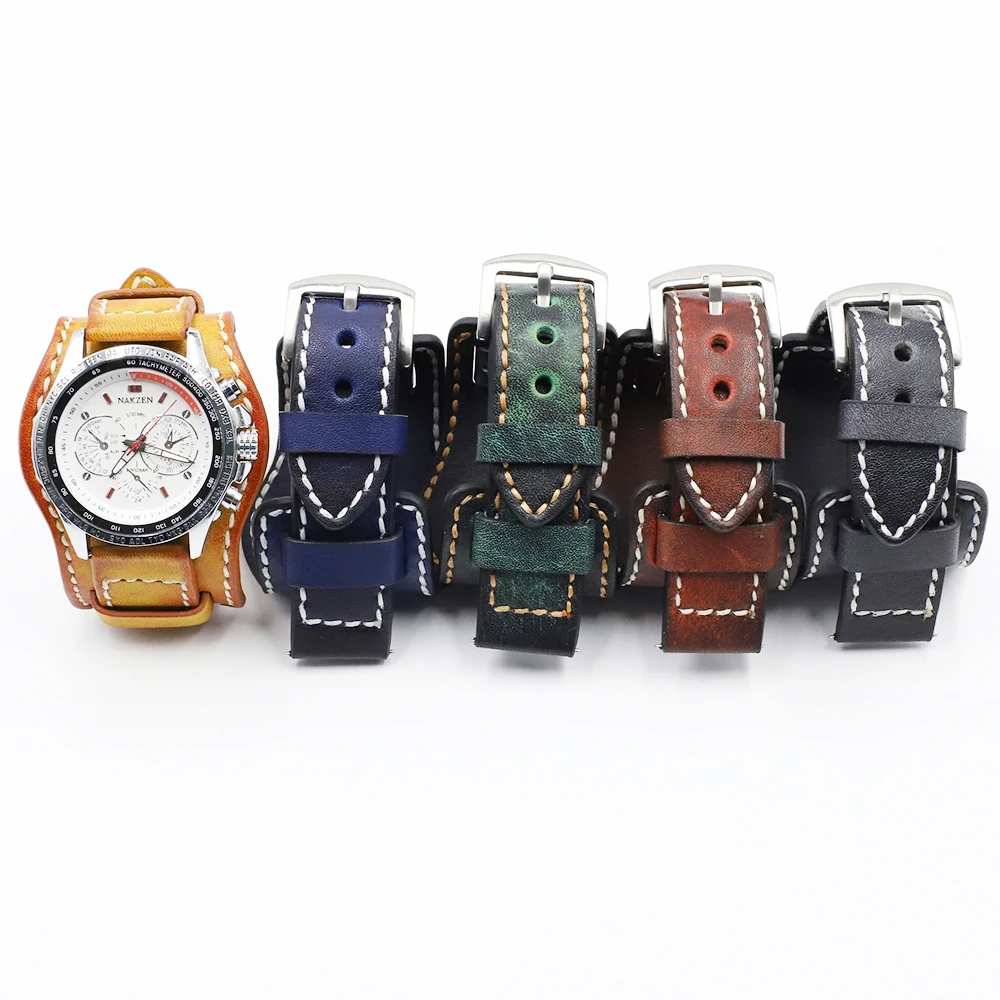 Correa de reloj de pulsera hecha a mano para hombre, brazalete de