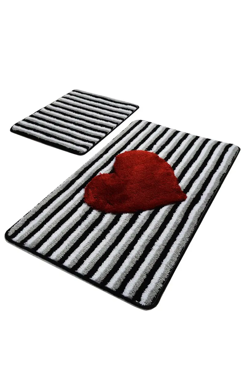Коврики для ванной, Нескользящие, Противоскользящие коврики, Нескользящие, противоскользящие, в форме сердца, Line2'L, набор, 60X100 Cm-50 X 60 см