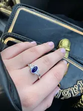 Anillo Vintage de cristal con lapislázuli azul, joyería para Cosplay, 1 unidad