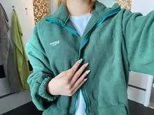 Cremallera de invierno de damas de alta calidad de moda Harajuku estilo de manga larga de lana grande Sudadera con capucha y cuello redondo Sudadera con capucha venta al por mayor