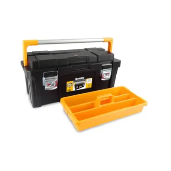 

TOOL BOX ABS BLACK PROFESSIONAL PLUS 1 TRAY 650X300X295 MM HANDLE ALUMINUM