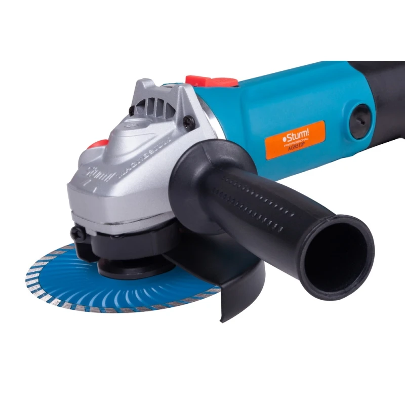Машина шлифовальная угловая Sturm! AG9512P (Диск 125 мм, мощность 1000 Вт, регулировка скорости, блокировка шпинделя, быстрая замена щеток)