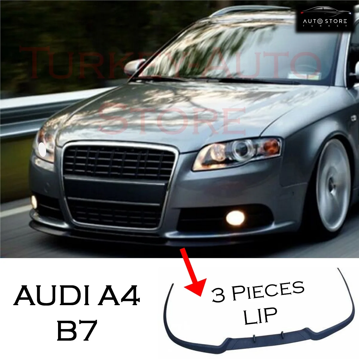 For Audi A4 B7 S4 RS4 FR Bumper Lip Car Accessories Automotive Products  Tuning Spoiler Universal Exterior Body Kit Front 3pcs AliExpress