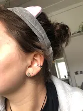 Pendiente Vintage sencillo en forma de U para oreja, Clip no perforado, Punk, Color antiguo, flor pequeña tallada, hueco, nuevo