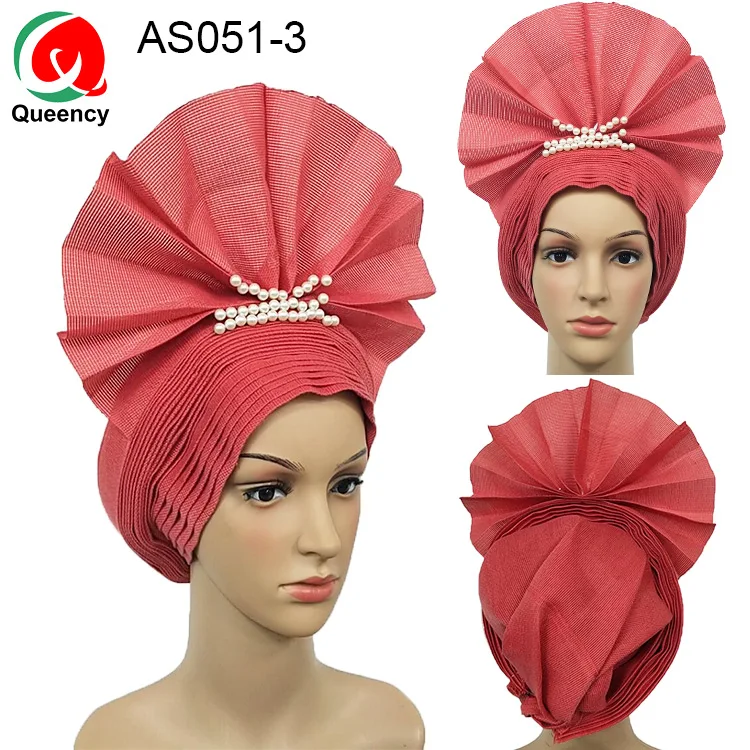 AS051-3 AS051 дизайн королевы и красивая Нигерия ASO OKE головной убор ручной работы авто геле с бисером для женщин для танцев вечерние и свадебные DHL - Цвет: AS051-3