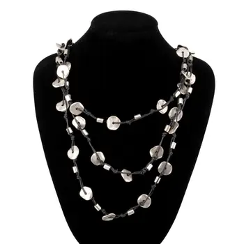 

Necklace female washer 55251 (silver, adjustable clasp, Zamak)