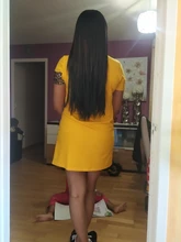 SHANGKE-Extensión de cabello liso sedoso Natural, 5 clips/pieza, 24 pulgadas, Clip en mujeres, pelo sintético largo falso