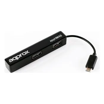 

4-Port USB Hub approx! APPHM4B USB 2.0 480 Mbps Black