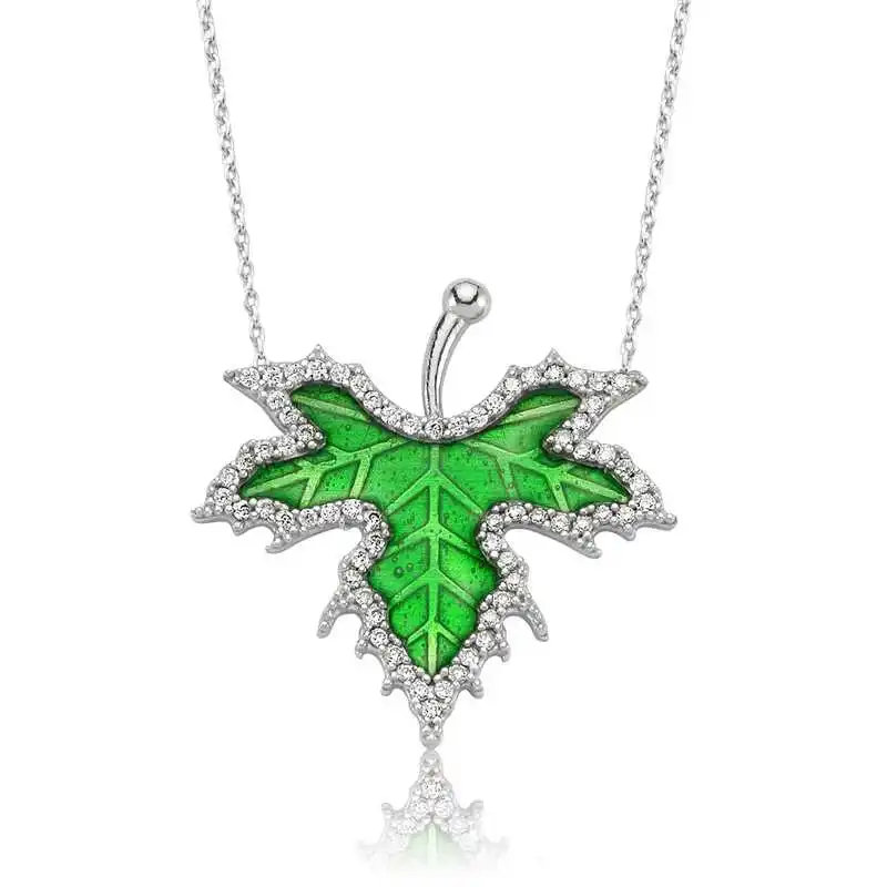 

Silver Spring Sycamore Leaf Lady 'S Necklace