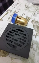 Shower-Drain Cover Trap Bathroom Stainless-Steel Square Waste-Grate Round Black Floor