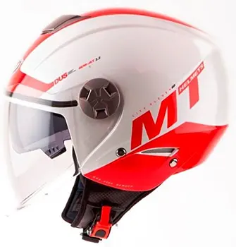 

MT-Jet City Eleven Smart red white helmet with Inner solar gafa (XS)