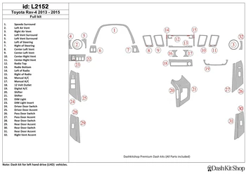 

Interior lining for Toyota RAV-4 2013-UP. Set L2152.