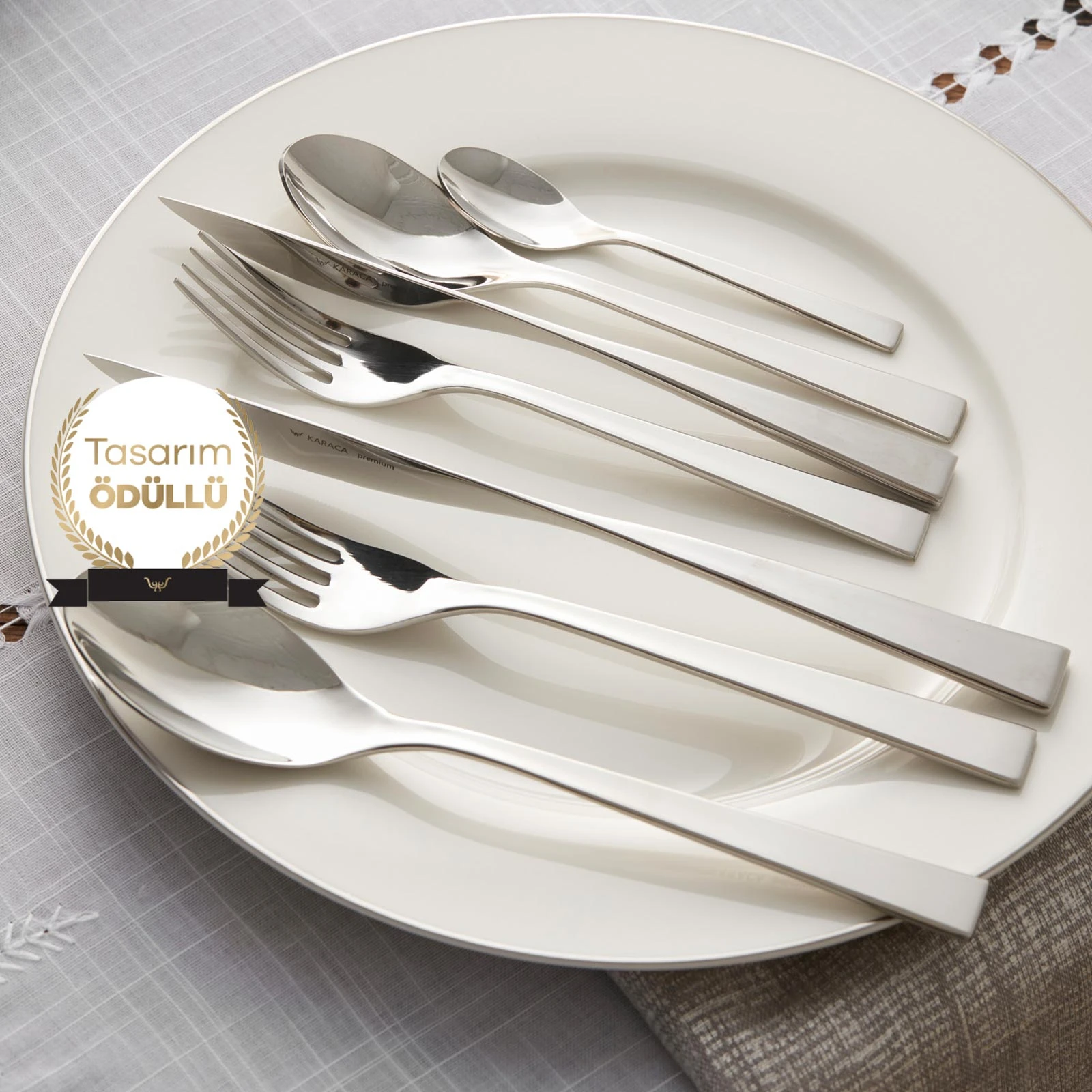 

Design Award Silver Set 84 PCS 12 Persons Stainless Steal Anti Scratches Cutlery Flatware