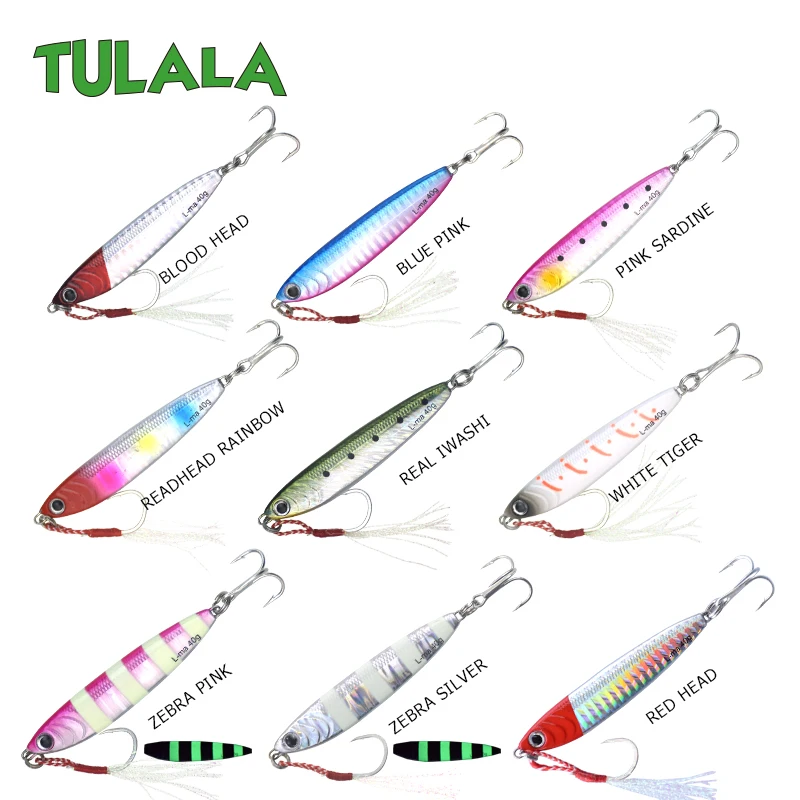 Tulala литой металл 40 г джиговая блесна, шкура, литье свинца, рыбы, SeaBass, рыбалка на щуку Приманка снасти, вобберы, жесткие приманки
