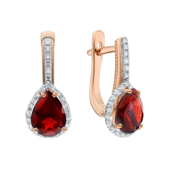 

Sunlight gold earrings with garnet and diamonds