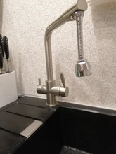 Tap Faucet-Mixer Sink Water-Purification Frap Dual-Handle Black Kitchen Rotation Letter-Design