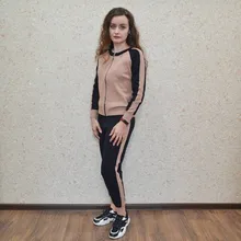 Tracksuits Women Cardigan Sweater Waist-Pants Spring Two-Piece-Sets Knitted White Fashion