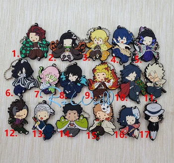 

Demon Slayer: Kimetsu no Yaiba original Japanese anime figure rubber Silicone mobile phone charms key chain strap keyring