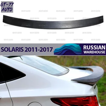 

Spoiler on rear window case for Hyundai Solaris 2011-2017 lip canopy exterior material ABS plastic sport styling tuning pad
