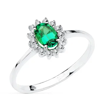 

Ring 18k white gold emerald 0.39ct. Bright 0.14ct. [AB8843]