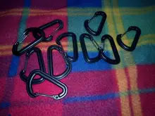 Mosquetón en forma de D para acampar, gancho de senderismo, cadena, botella con cierre, hebilla, candado colgante, 2 unids/lote