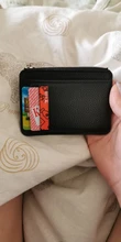 Cartera delgada de cuero PU Unisex, Tarjetero con cremallera, funda para tarjetas de crédito, Mini tarjetero, regalo