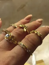 IPARAM-Conjunto de anillos de unión para mujer, de cristal geométrico, dorado, Vintage, bohemio, luna y estrella, diseño de personalidad, conjunto de anillos, regalo de joyas de fiesta