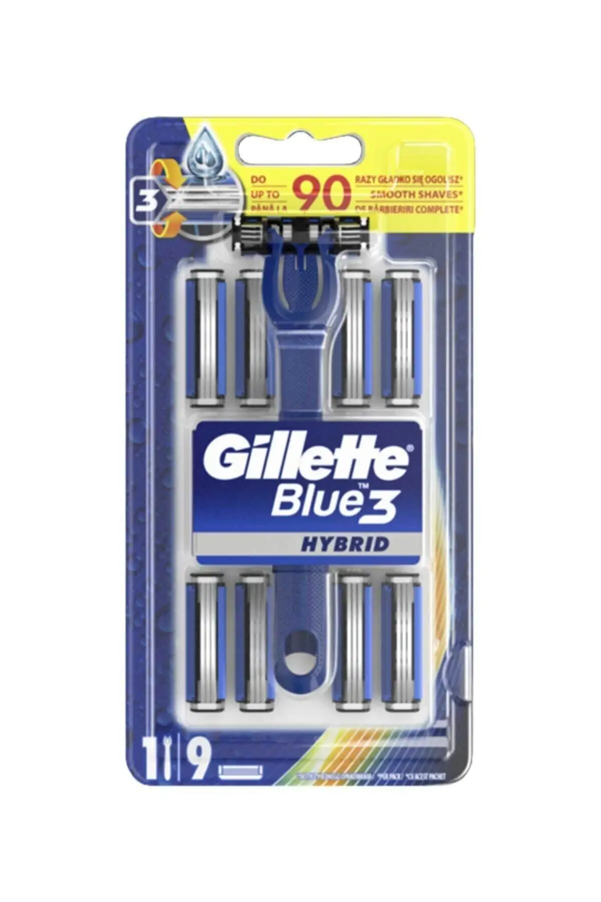 Gillette Blue3 Hybrid Shaver 9 Lame Di Ricambio