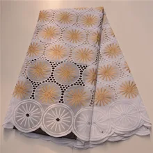 Последние африканские хлопковые кружевные ткани высокое качество нигерийский французский Чистый хлопок вышивка Швейцарский маркизет кружевные ткани 5 ярдов