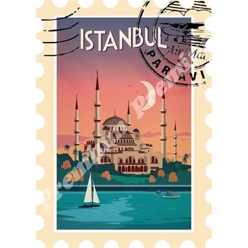 

Istanbul souvenir magnet vintage tourist poster