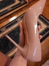 Zapatos de charol conciso para mujer, tacones de oficina puntiagudos, sexys, para fiesta, boda, poco profundos, Color Rojo